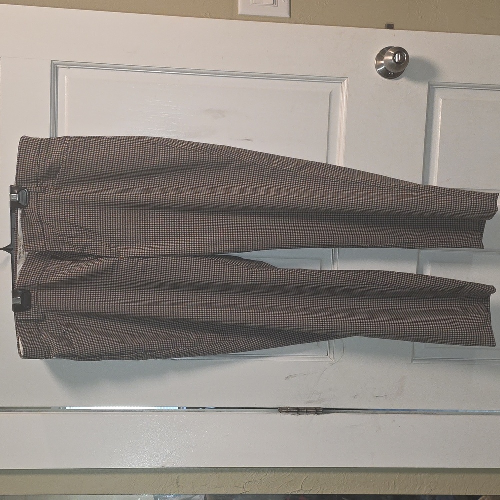 Banana Republic Women's Checkered Trousers - Brown and Black